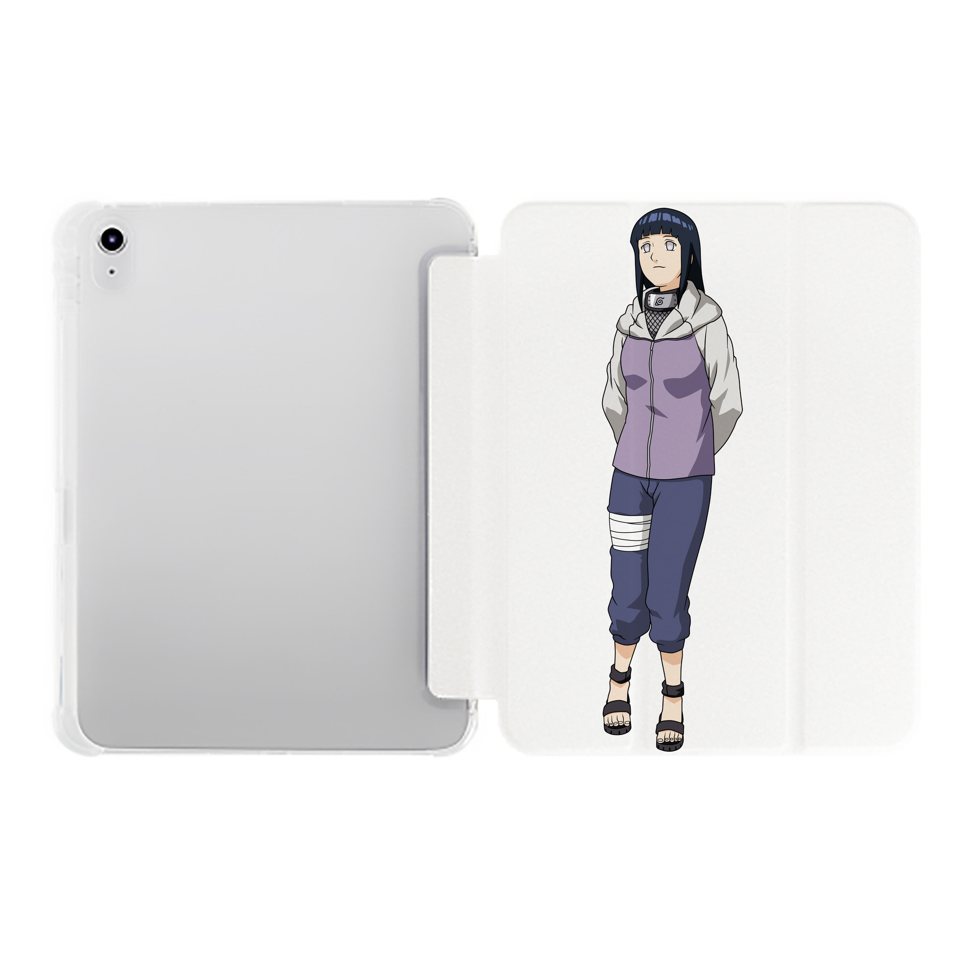 （画像用） NARUTO -ナルト- 日向ヒナタ Hyūga Hinata IPad ケース ペン収納付き 三つ折りスタンド PUレザー×シリコン 対応機種9.5/10.5/10.9インチ
